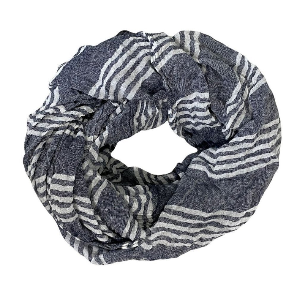 New York & Company Scarf Blue White‎ Stripe Infinity